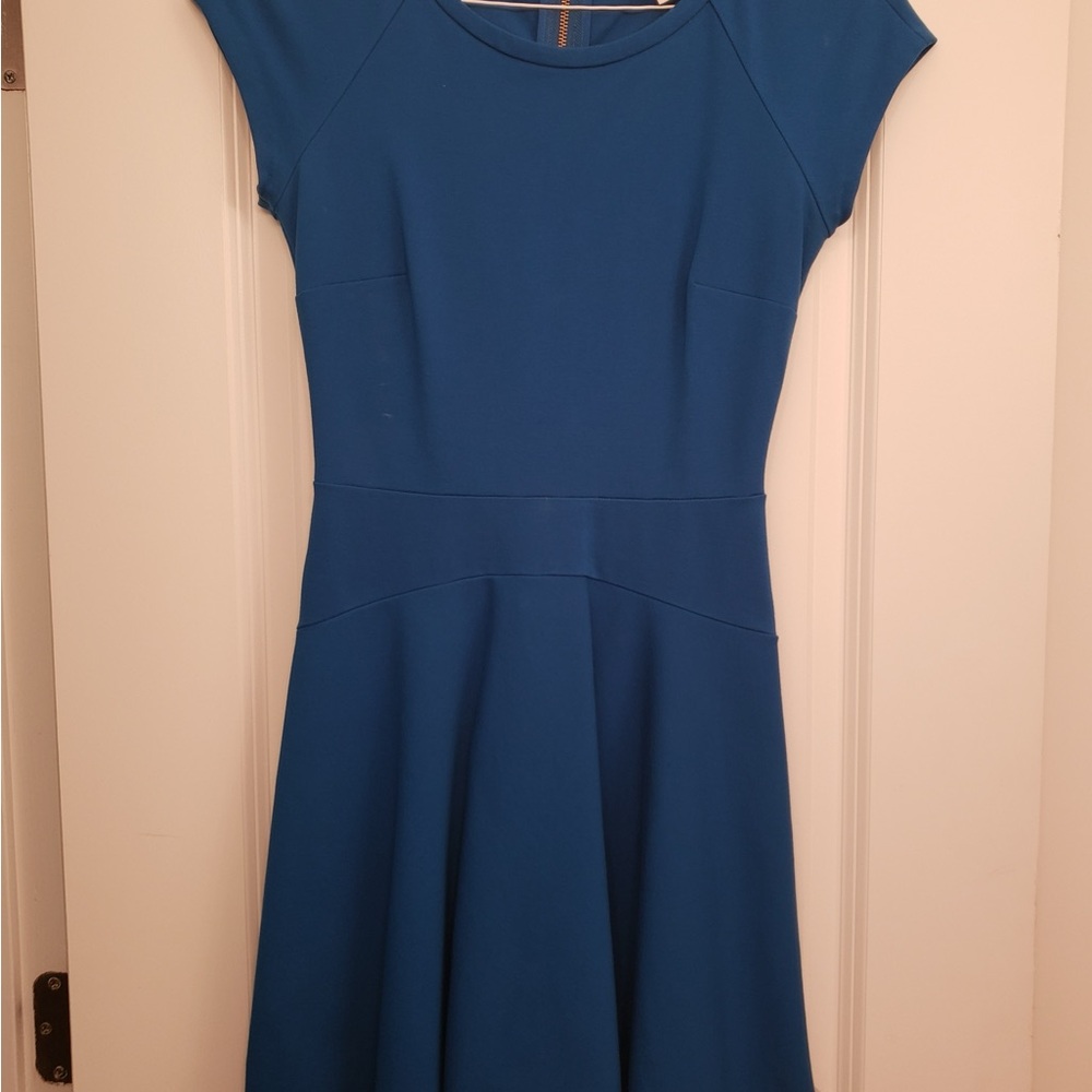 Diane Von Furstenberg Blue Fit and Flare Mini Dress